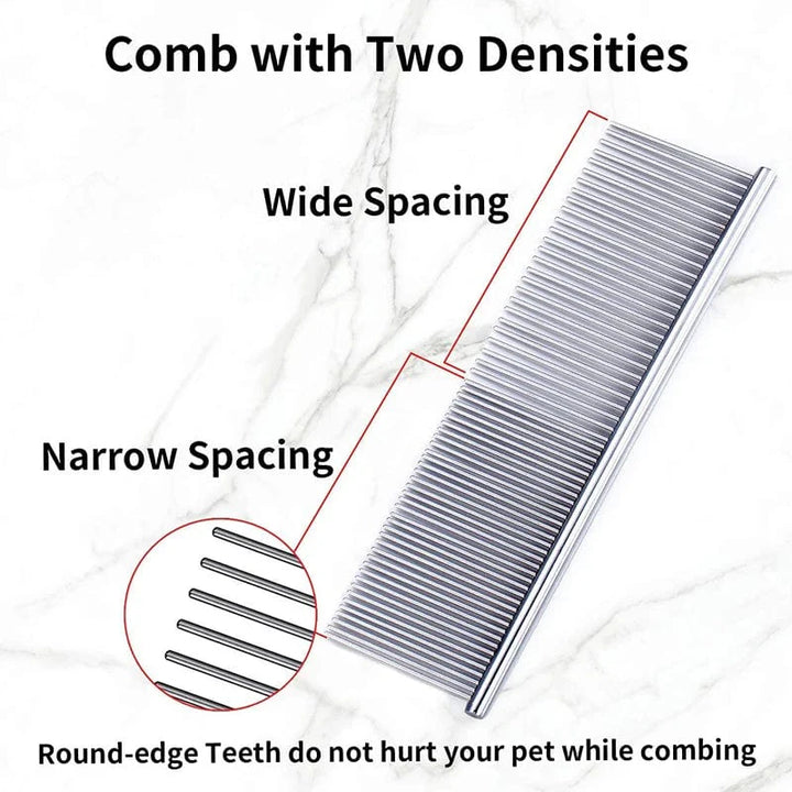 Pet Dematting Comb Rustfritt Stål Pet Grooming Kamm for Hunder og Katter Fjerner Skånsomt Løs Underull Loppkamm Pretty&Better | Luvikno