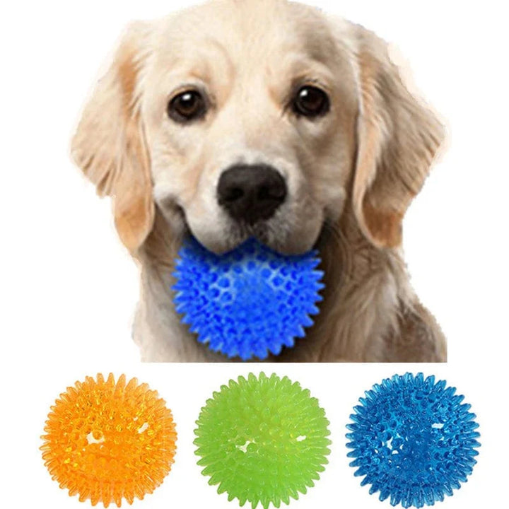Pet Dog Toys Cat Puppy Lyder Toy Polka Squeaky Tannrengjøring Ball TPR Trening Pet Tenner Tygging Toy Torn Ball Tilbehør | Luvikno