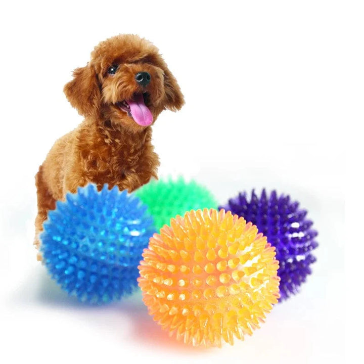 Pet Dog Toys Cat Puppy Lyder Toy Polka Squeaky Tannrengjøring Ball TPR Trening Pet Tenner Tygging Toy Torn Ball Tilbehør | Luvikno