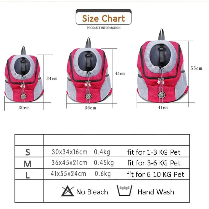 Pet Dog Travel Backpack Portable Outdoor Breathable Mesh Cat Puppy Double Shoulder Carrier Bag for Small Large Dogs Pet Supplies | Luvikno