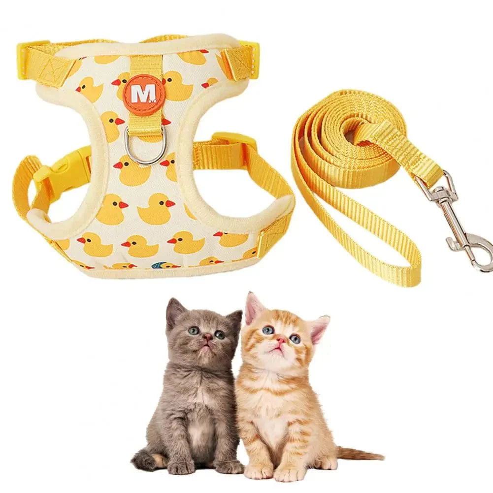 Pet Vest Vest Med Snor Tegneserie Gul And Gå-i Justerbar Spenne Liten Hund Valp Katt Seler Kjæledyrtilbehør | Luvikno