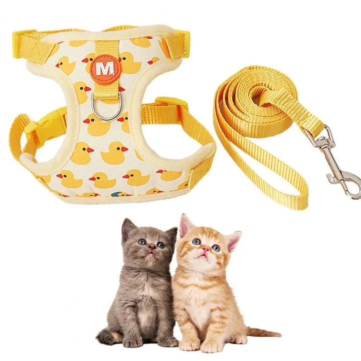 Pet Vest Vest Med Snor Tegneserie Gul And Gå-i Justerbar Spenne Liten Hund Valp Katt Seler Kjæledyrtilbehør | Luvikno