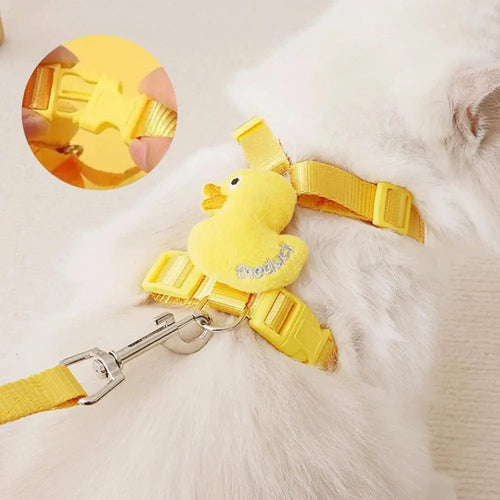 Pet Vest Vest Med Snor Tegneserie Gul And Gå-i Justerbar Spenne Liten Hund Valp Katt Seler Kjæledyrtilbehør | Luvikno