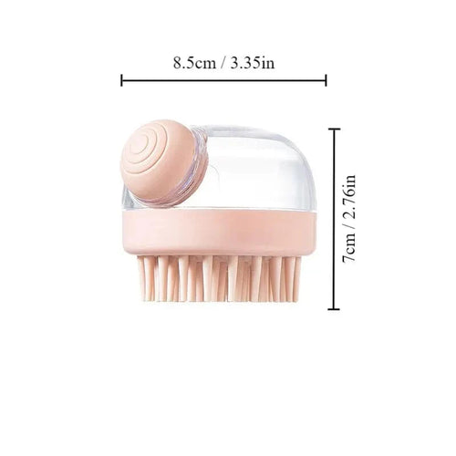 1pc Pet Bath Brush Soft Silicone With Shampoo Dispenser Gentle Massage For Grooming And Cleaning Fur And Hair | Luvikno