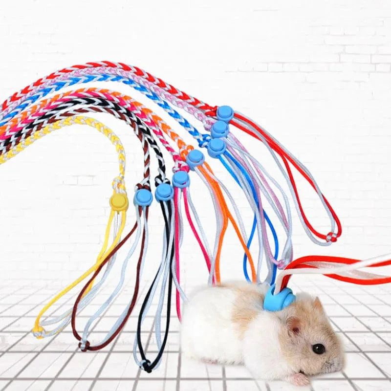 1.4m 2.0m Justerbar Kjæledyr Hamster Båndsele Tau Gerbil Bomull Tau Selesnor Krage for Rottweil Mus Hamster Kjæledyr Bur Bånd | Luvikno