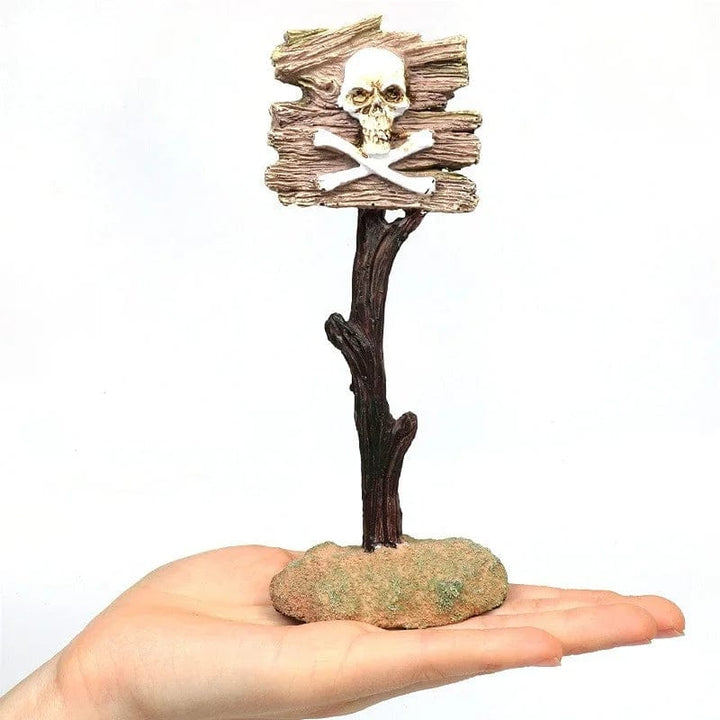 Resin Akvarium Dekorasjoner Ornamenter Kunstig Hai Advarselsskilt Landskapspleie Tilbehør for Fisketank Akvarium Bakgrunn | Luvikno
