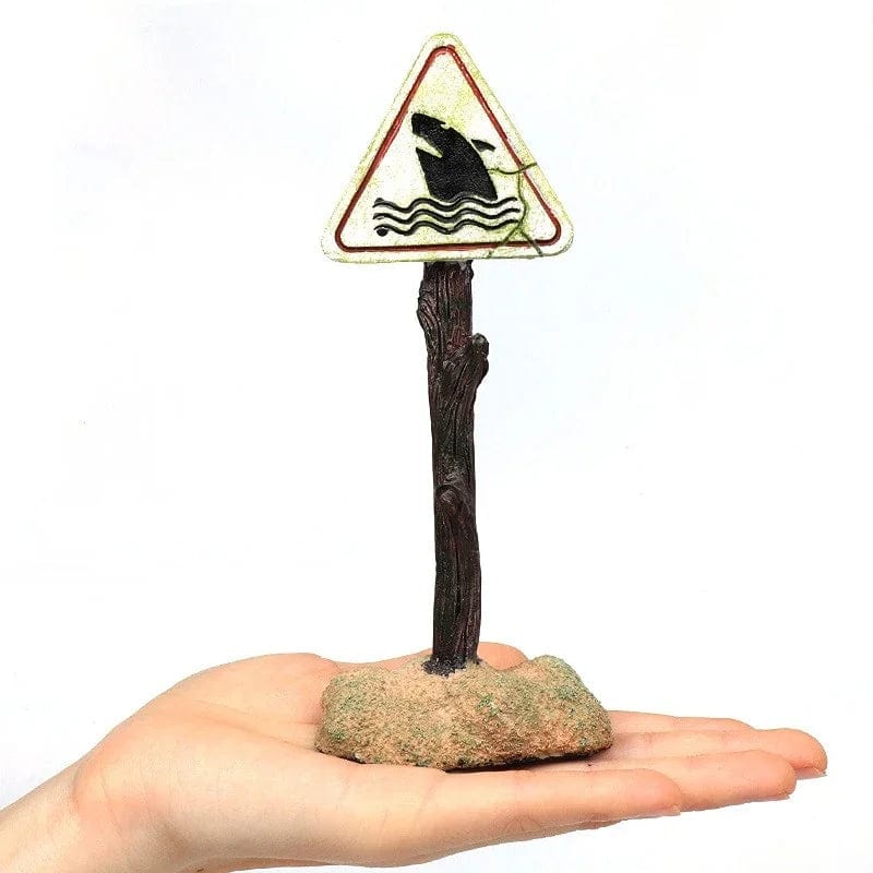Resin Akvarium Dekorasjoner Ornamenter Kunstig Hai Advarselsskilt Landskapspleie Tilbehør for Fisketank Akvarium Bakgrunn | Luvikno