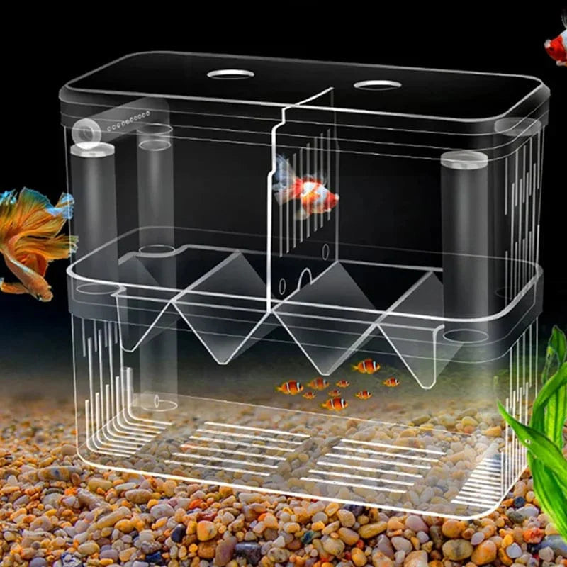 S/L/XL Akvarium Akril Dobbel-Däck Klar Fisk Avlusing Isolasjonsboks Akvarium Avler Fisk Klegg Divider Reker Fisk Skadet | Luvikno