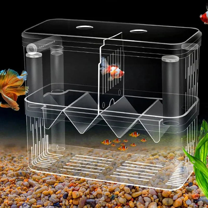 S/L/XL Akvarium Akril Dobbel-Däck Klar Fisk Avlusing Isolasjonsboks Akvarium Avler Fisk Klegg Divider Reker Fisk Skadet | Luvikno
