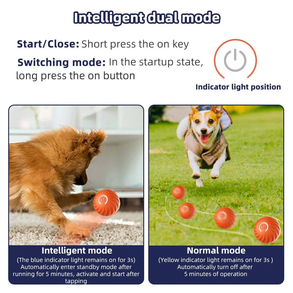 Smart Dog Toy Ball Elektronisk Interaktivt Kjæledyrleketøy Bevegelig Ball USB Automatisk Bevegelig Hoppende for Valp Fødselsdagsgave Katt Produkt | Luvikno