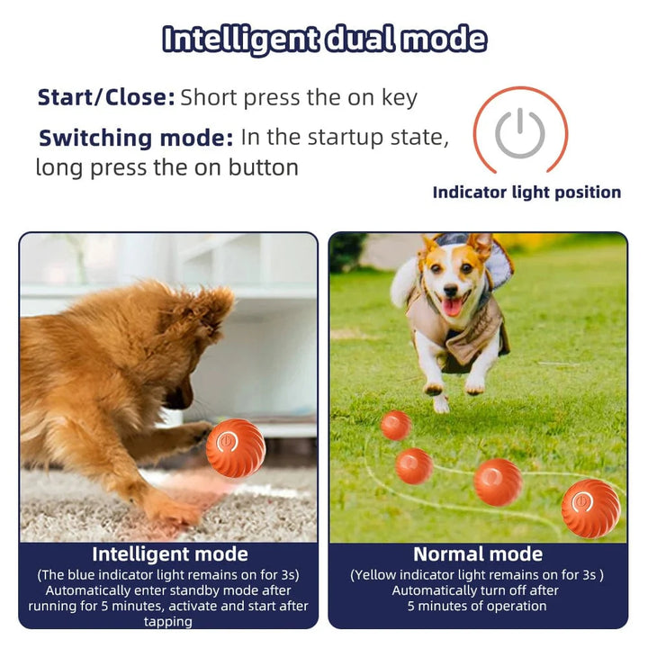 Smart Dog Toy Ball Elektronisk Interaktivt Kjæledyrleketøy Bevegelig Ball USB Automatisk Bevegelig Hoppende for Valp Fødselsdagsgave Katt Produkt | Luvikno