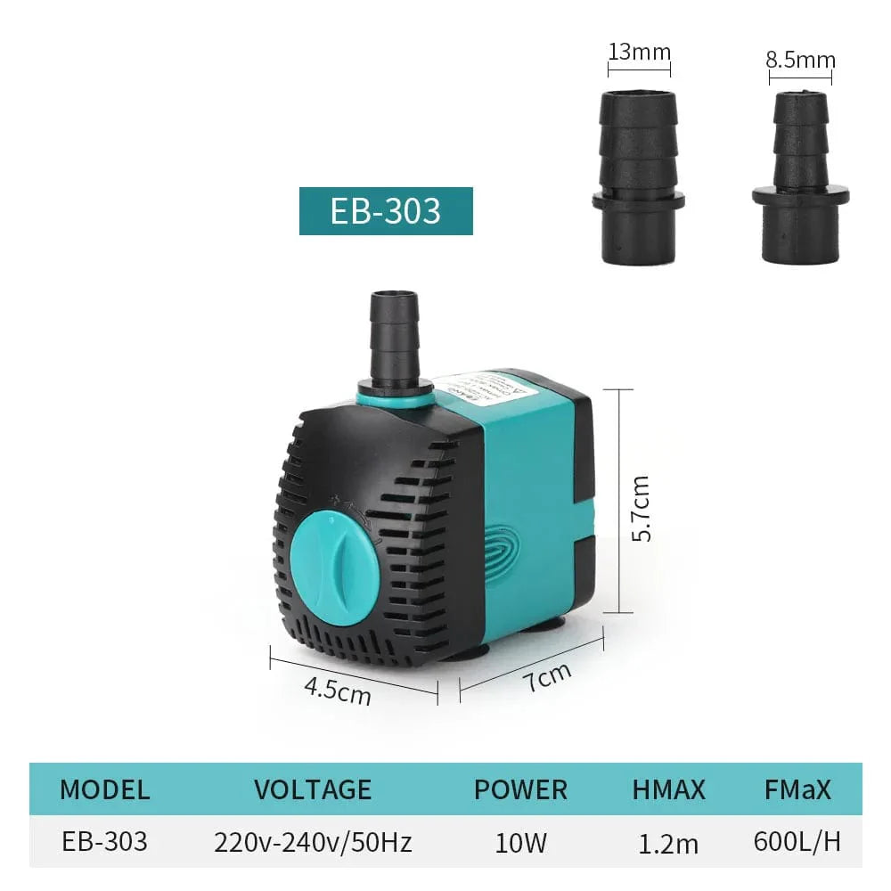 Ultra-Stille 3-60W Nedsenkbar Vannfontene Pumpe Filter Fiskedam Akvarium Vannpumpe Tank Fontene EU US 220V-240V | Luvikno