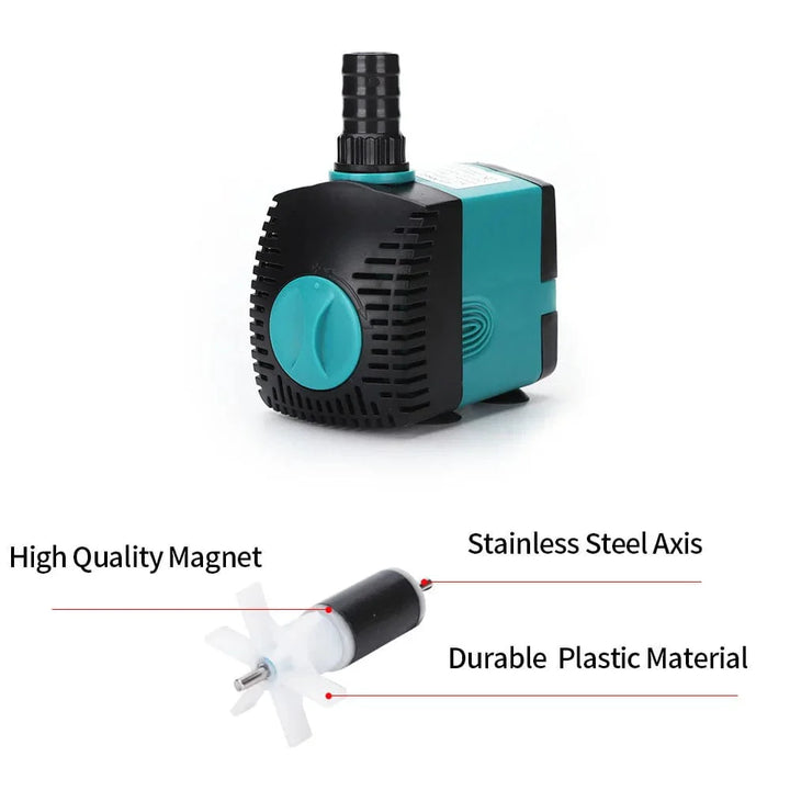Ultra-Stille 3-60W Nedsenkbar Vannfontene Pumpe Filter Fiskedam Akvarium Vannpumpe Tank Fontene EU US 220V-240V | Luvikno