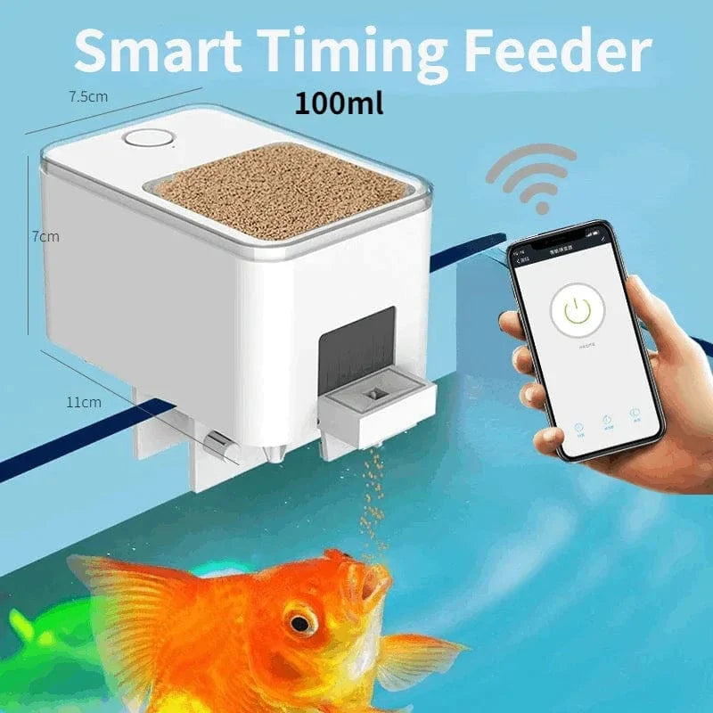 Automatisk akvariefisketankfôrer Timing/Wifi Trådløs smarttelefonapp Intelligent høyttaler stemmestyrt fjernkontroll fiske fôring | Luvikno