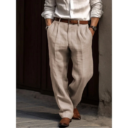 Luvik | Miesten Pellavahousut Klassiset, Hengittävät & Monipuoliset
