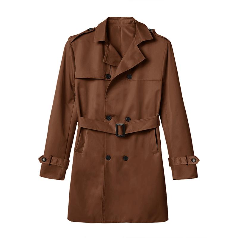 Luvik | Pitkähihaiset Kaksirivinen Trenchcoat Käänteellä Ja Vyöllä