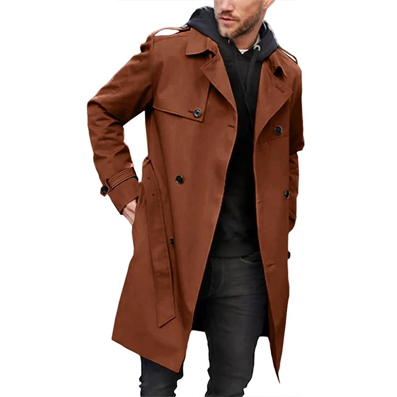 Luvik | Pitkähihaiset Kaksirivinen Trenchcoat Käänteellä Ja Vyöllä