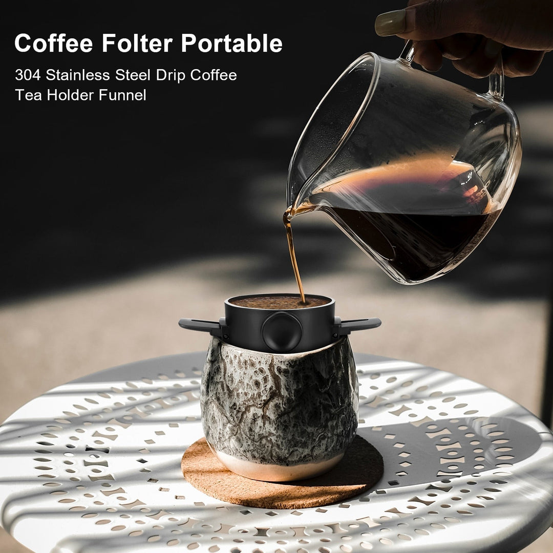 Bærbar sammenleggbar kaffefilter i rustfritt stål gjenbrukbar kaffetrakter | Luvikno