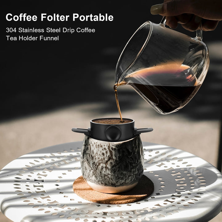 Bærbar sammenleggbar kaffefilter i rustfritt stål gjenbrukbar kaffetrakter | Luvikno