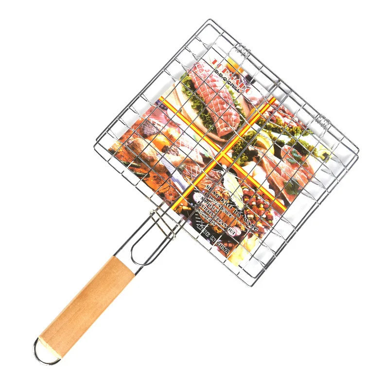 Bærbar Sammenleggbar BBQ Grillkurv Med Håndtak Koke Tilbehør Utendørs | Luvikno
