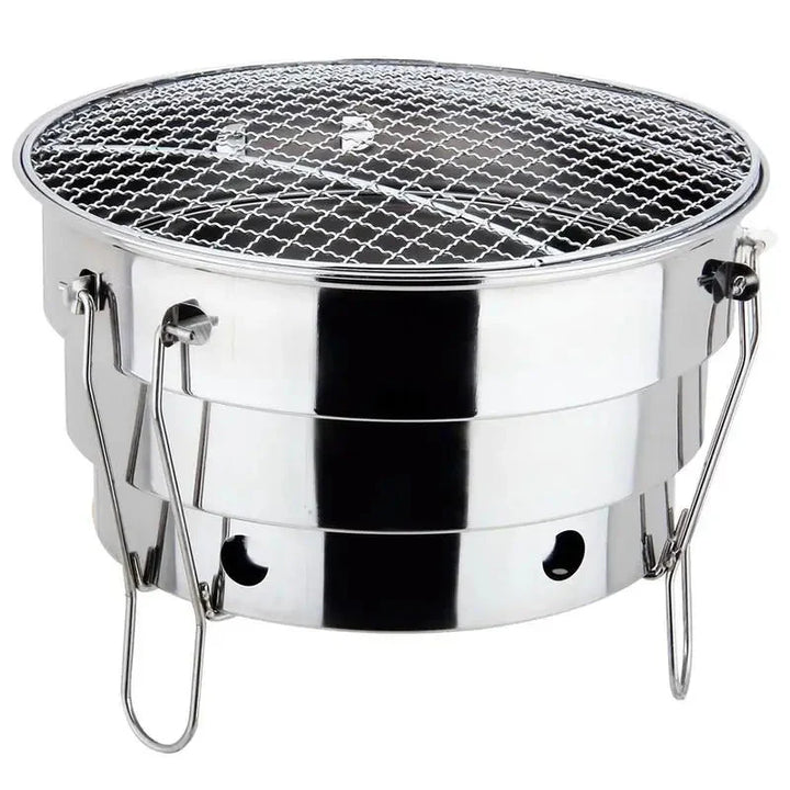 Bærbar Utendørs BBQ Grill Rustfritt Stål Bålplass Kullgrill Brenner | Luvikno