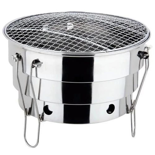 Bærbar Utendørs BBQ Grill Rustfritt Stål Bålplass Kullgrill Brenner | Luvikno
