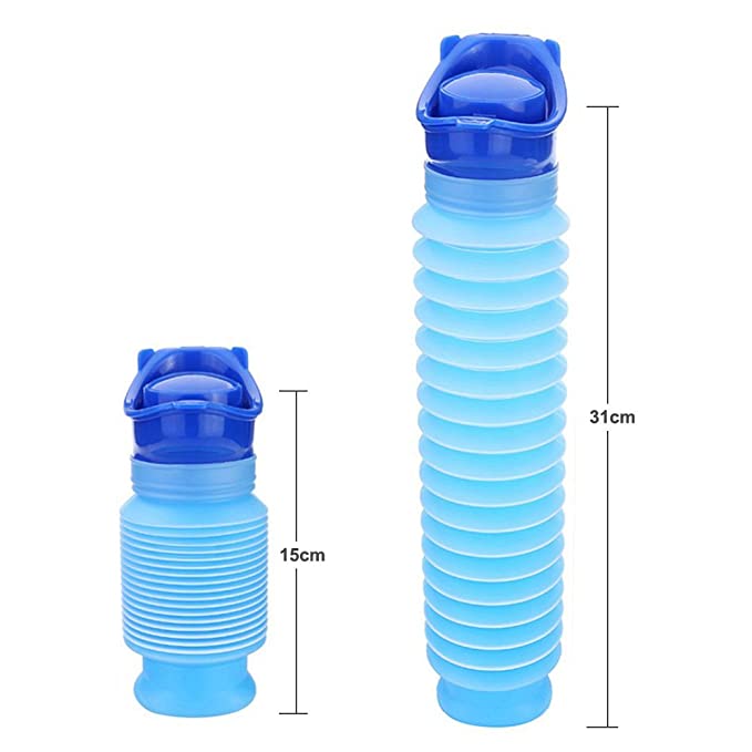 Luvikno | Mobil Urinal FlexRelief | Teleskopisk & Sammenleggbar | For Kvinner & Barn | 750 ml Kapasitet