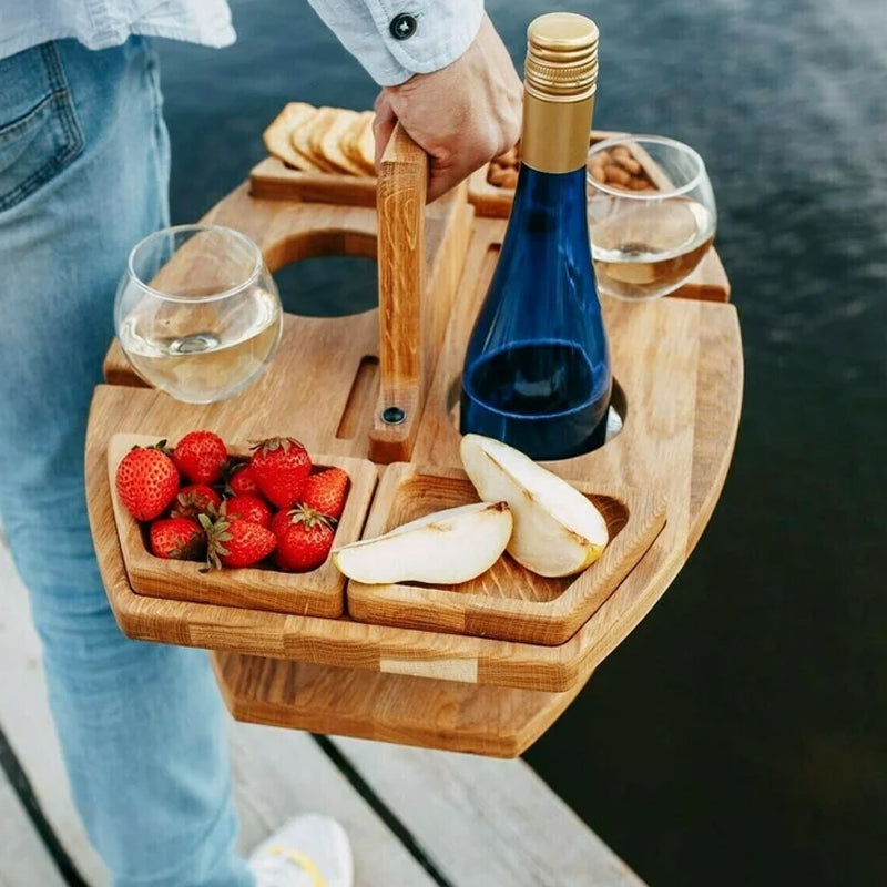 Luvikno | Bærbar Tre Piknik Vinbord - WineNest