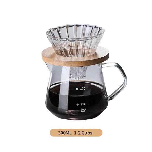 Pour Over Coffee Maker Set Glass Carafe Coffee with Glass Coffee Filter | Luvikno