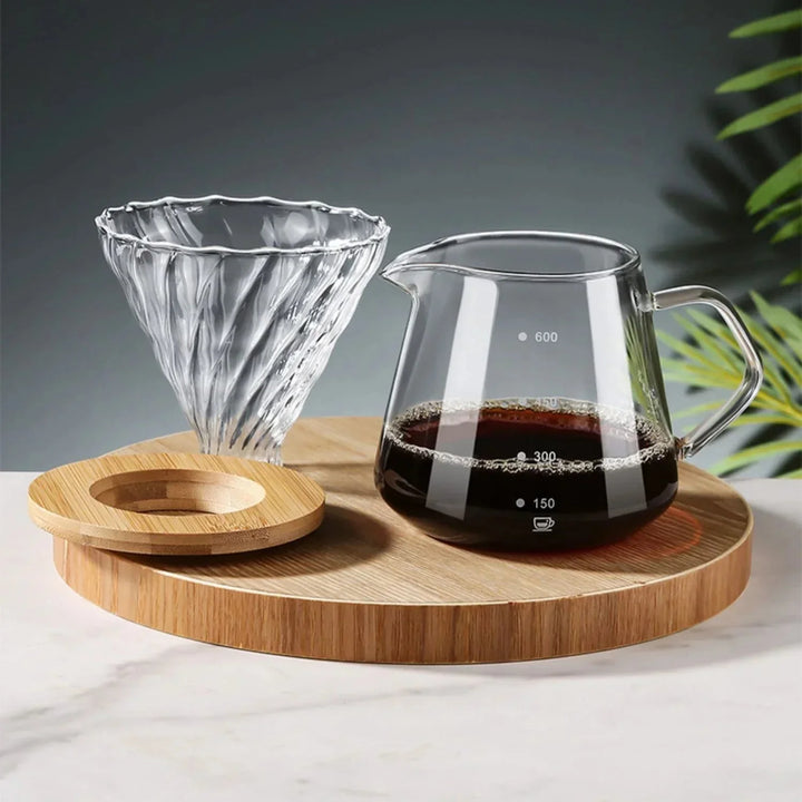 Pour Over Coffee Maker Set Glass Carafe Coffee with Glass Coffee Filter | Luvikno