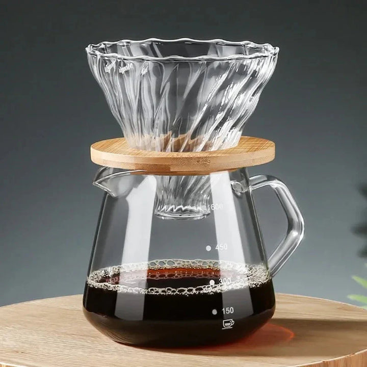 Pour Over Coffee Maker Set Glass Carafe Coffee with Glass Coffee Filter | Luvikno
