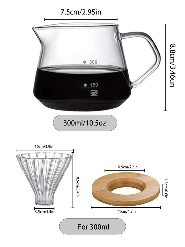 Pour Over Coffee Maker Set Glass Carafe Coffee with Glass Coffee Filter | Luvikno