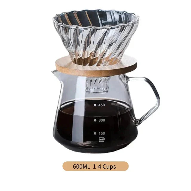 Pour Over Coffee Maker Set Glass Carafe Coffee with Glass Coffee Filter | Luvikno