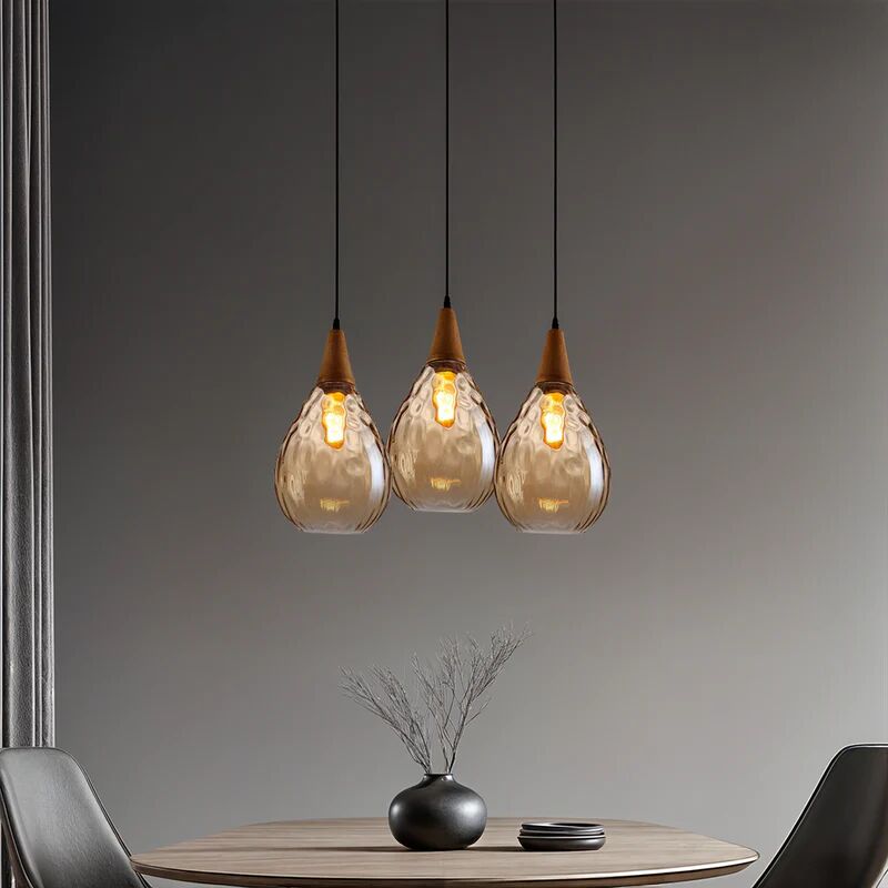 Vintage Tear Drop Glass Pendant Ceiling Light for Dining Room | Luvikno
