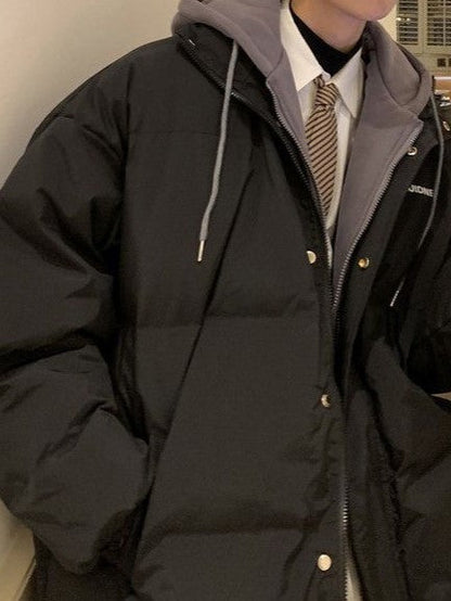 Luvik | Ylipitkä Väärennetty Kaksiosainen Puffer-takki Huoodilla