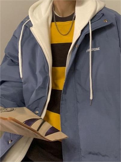 Luvik | Ylipitkä Väärennetty Kaksiosainen Puffer-takki Huoodilla