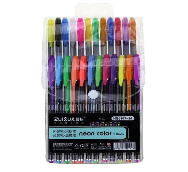 Glitzerly Glitter Gel Penner Set | Luvikno