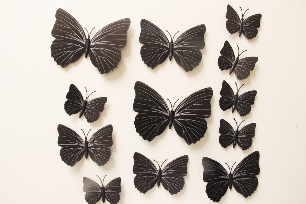 Butterfly 3D Veggklistremerker - 12 Stykker | Luvikno