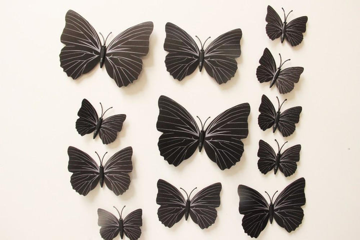 Butterfly 3D Veggklistremerker - 12 Stykker | Luvikno