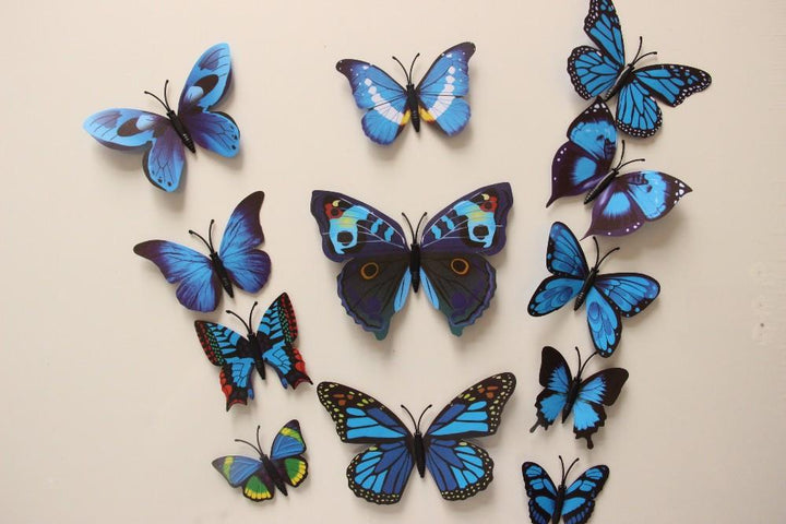 Butterfly 3D Veggklistremerker - 12 Stykker | Luvikno