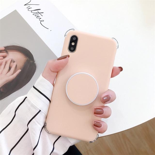 Candee - Matt Silikon iPhone Deksel med Ring | Luvikno