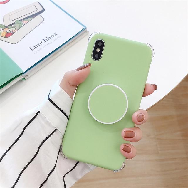 Candee - Matt Silikon iPhone Deksel med Ring | Luvikno
