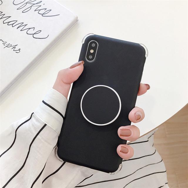 Candee - Matt Silikon iPhone Deksel med Ring | Luvikno