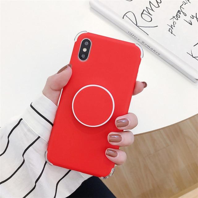Candee - Matt Silikon iPhone Deksel med Ring | Luvikno