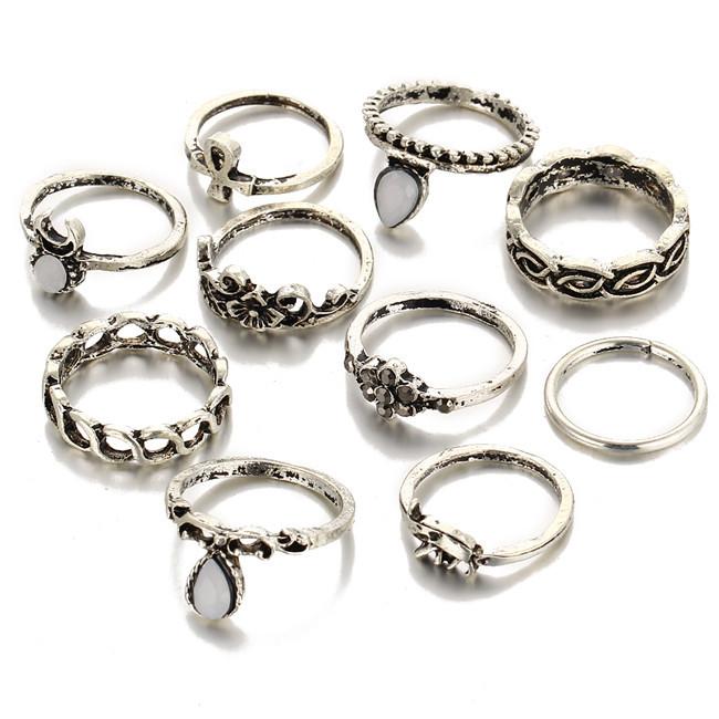 Bohemesk Ringsett - 10 Ringer | Luvikno
