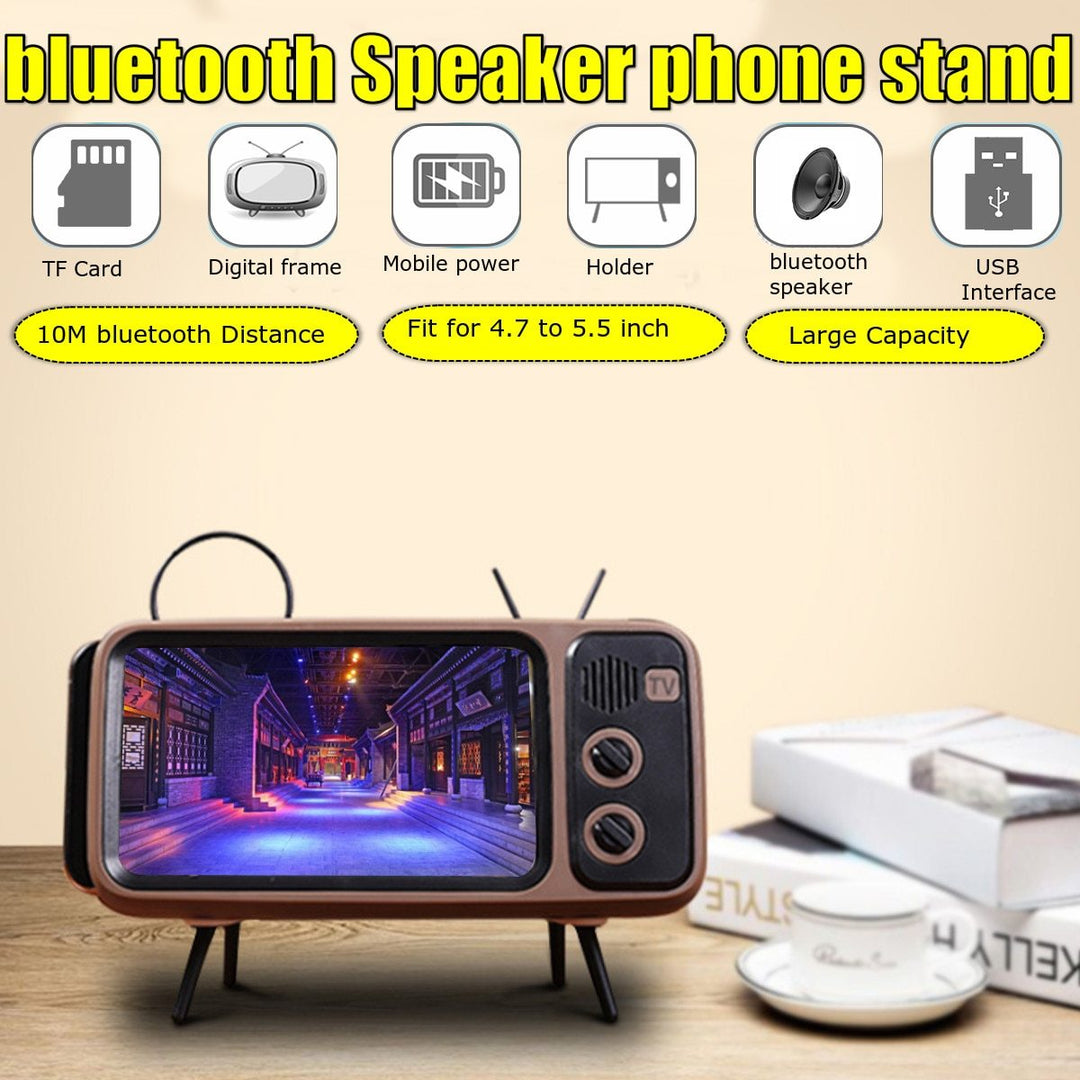 Retro TV Bluetooth Høyttaler Mobiltelefonholder | Luvikno