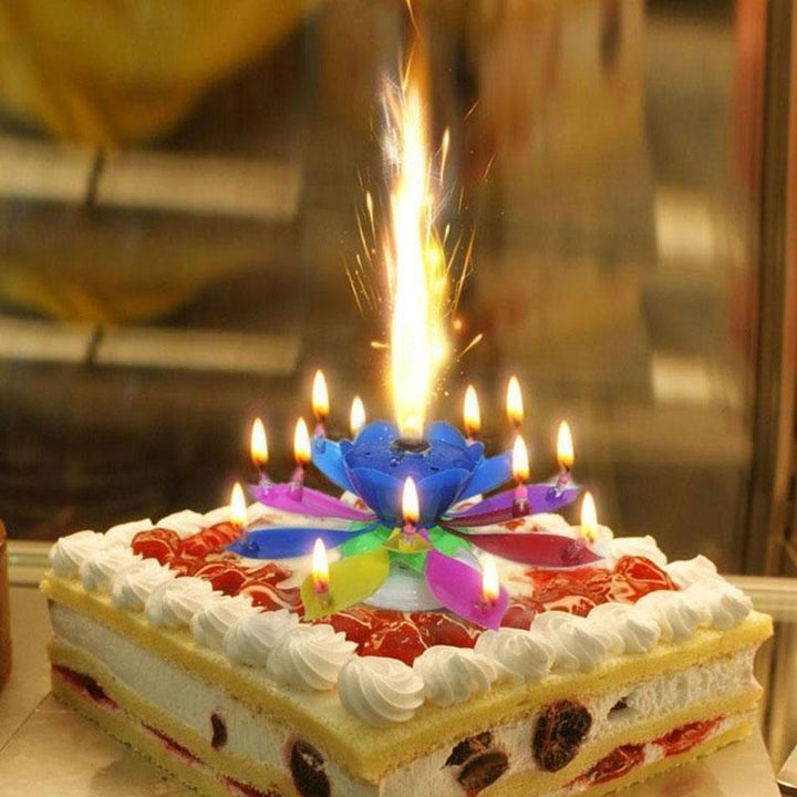 Roterende Lotus Kake Lys | Luvikno