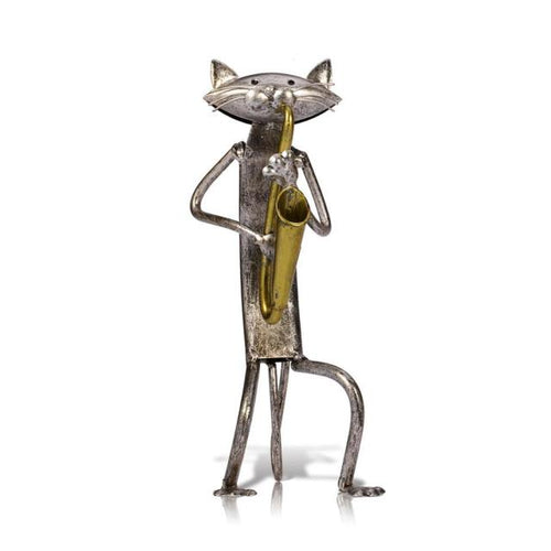 3 Mini Musiker Katter Moderne Skulptur | Luvikno