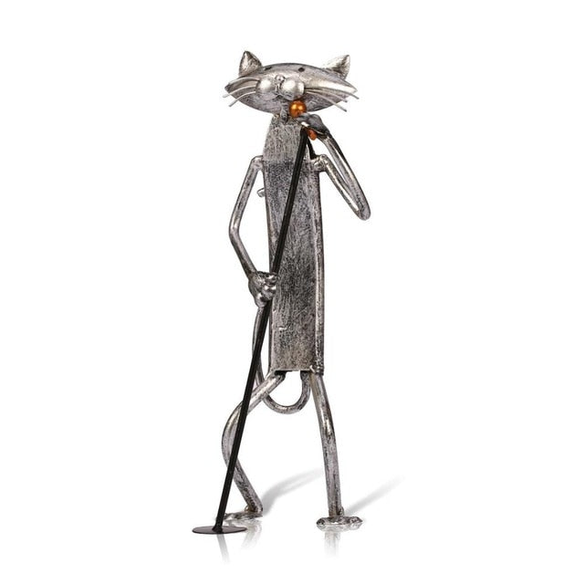 3 Mini Musiker Katter Moderne Skulptur | Luvikno
