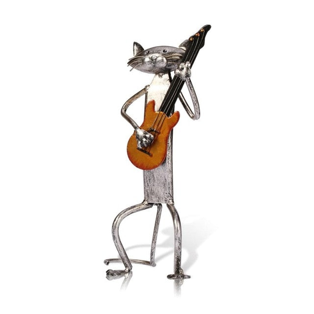3 Mini Musiker Katter Moderne Skulptur | Luvikno